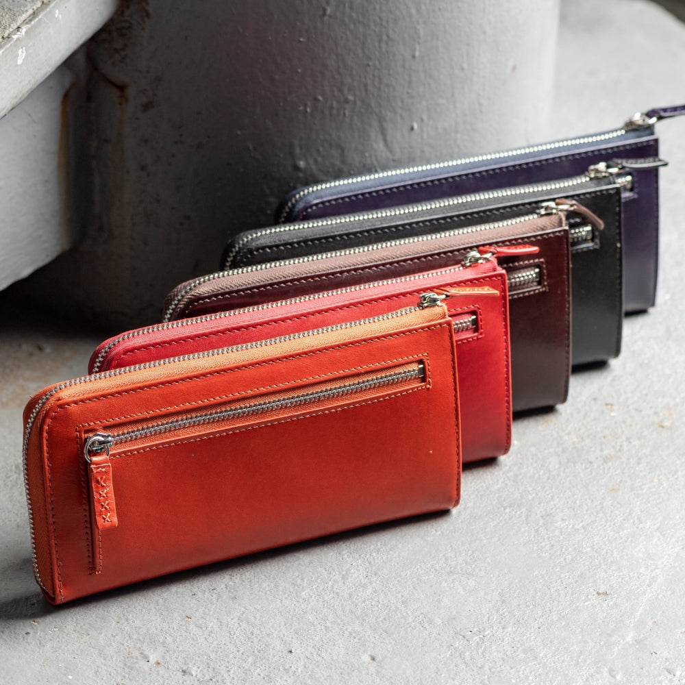 MURA 長財布 レディース スキミング防止 RFID L字ファスナー 本革