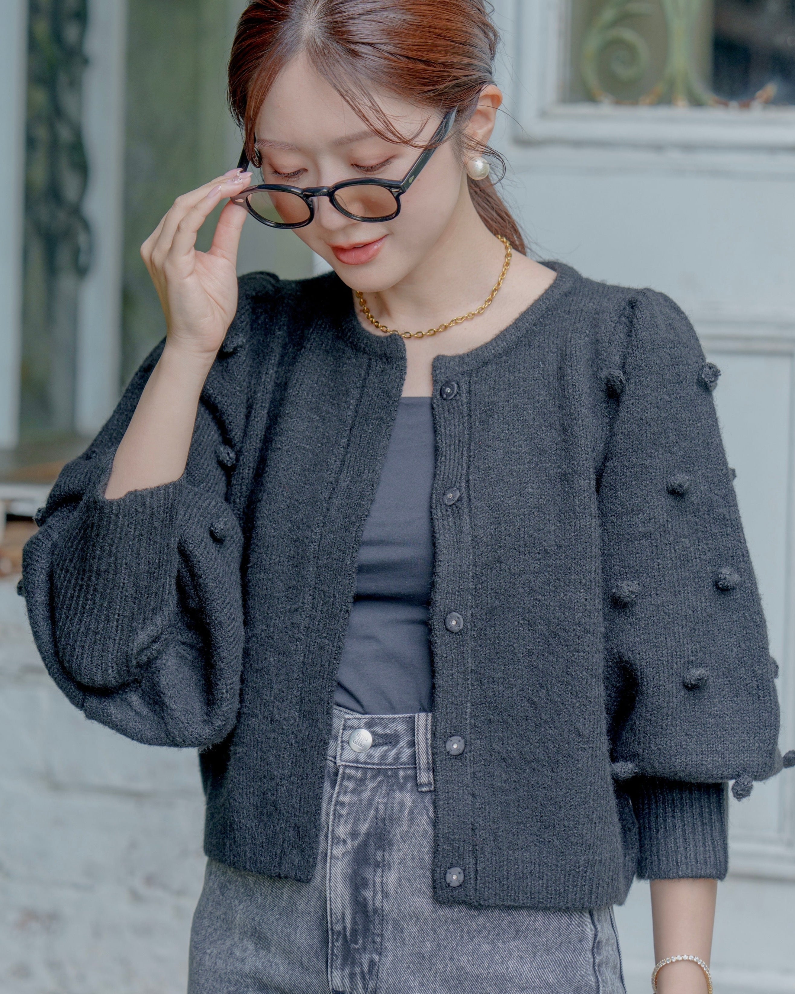 ポンポンプードルニットカーディガン – Maison Echelle