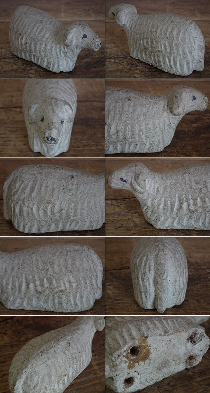 G02189 アンティーク 古い木彫りの羊（耳大） | MANSIKKA