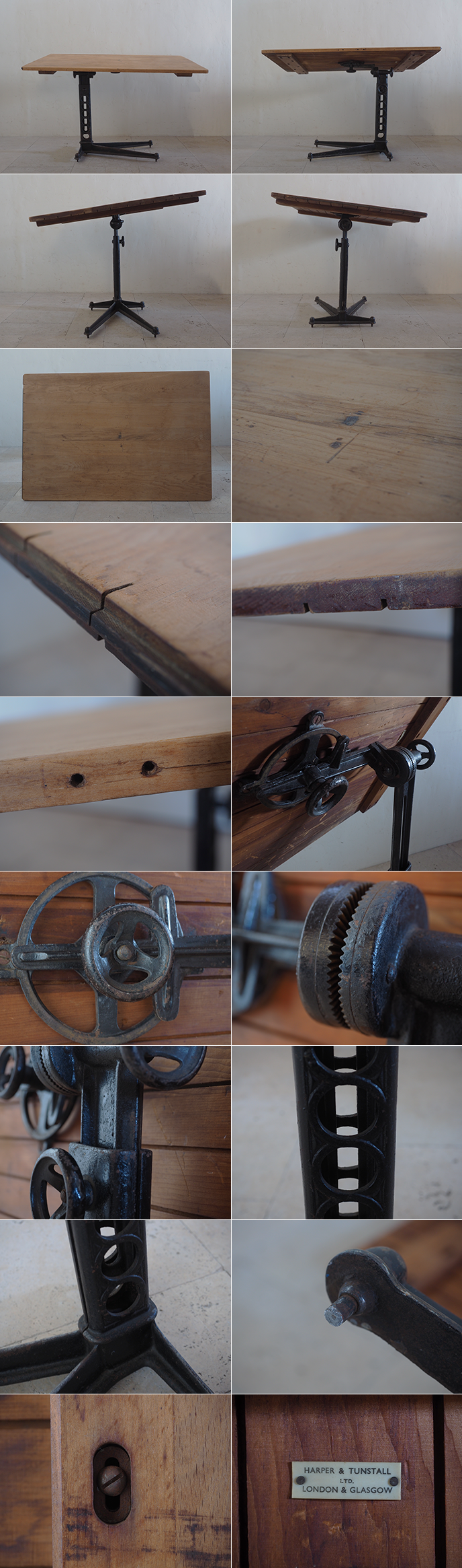 イギリス ヴィンテージ ドラフティングテーブル 製図台 | MANSIKKA