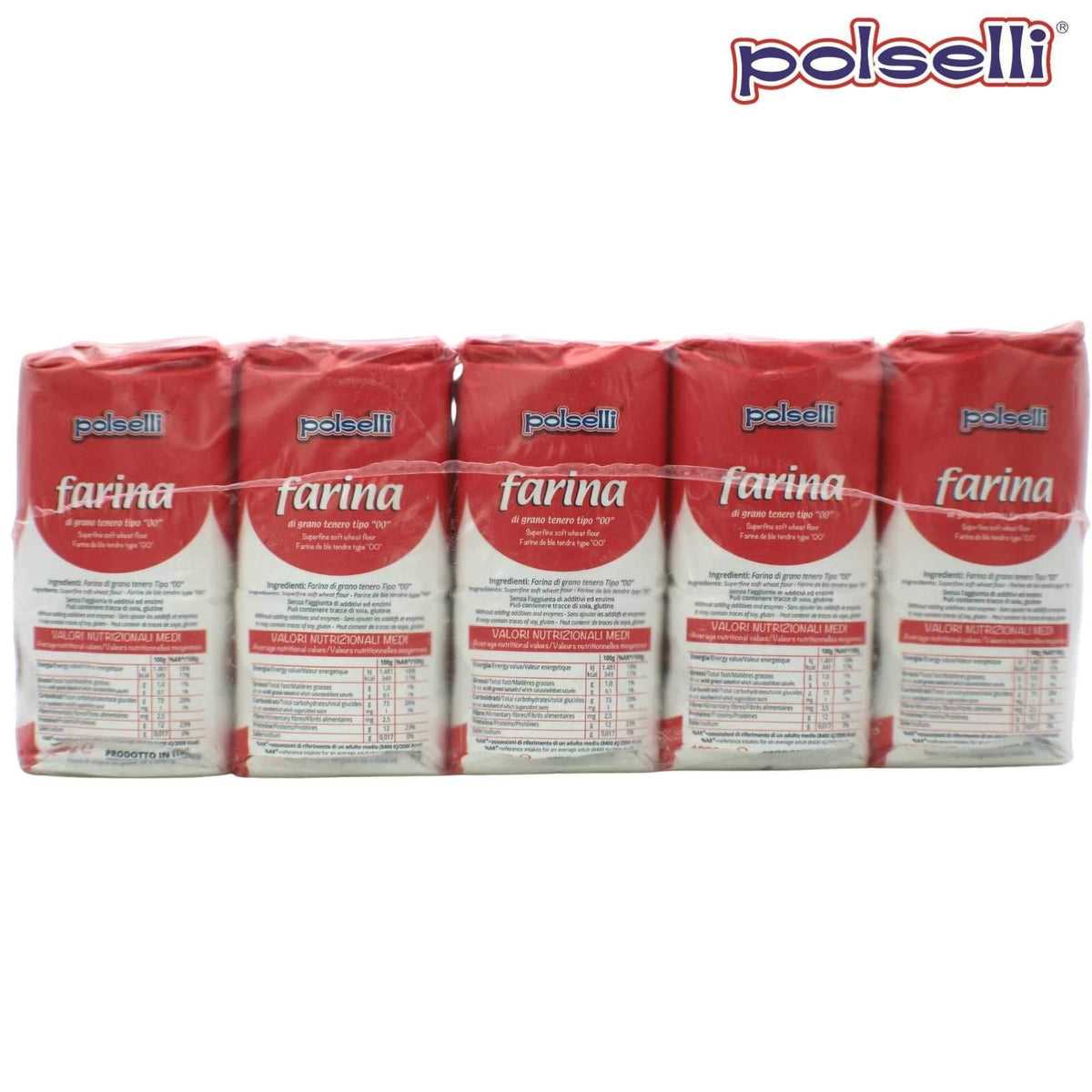 Polselli 00 Pizza Flour (Farina) - 2.2 lb. Bag - Authentic Italian