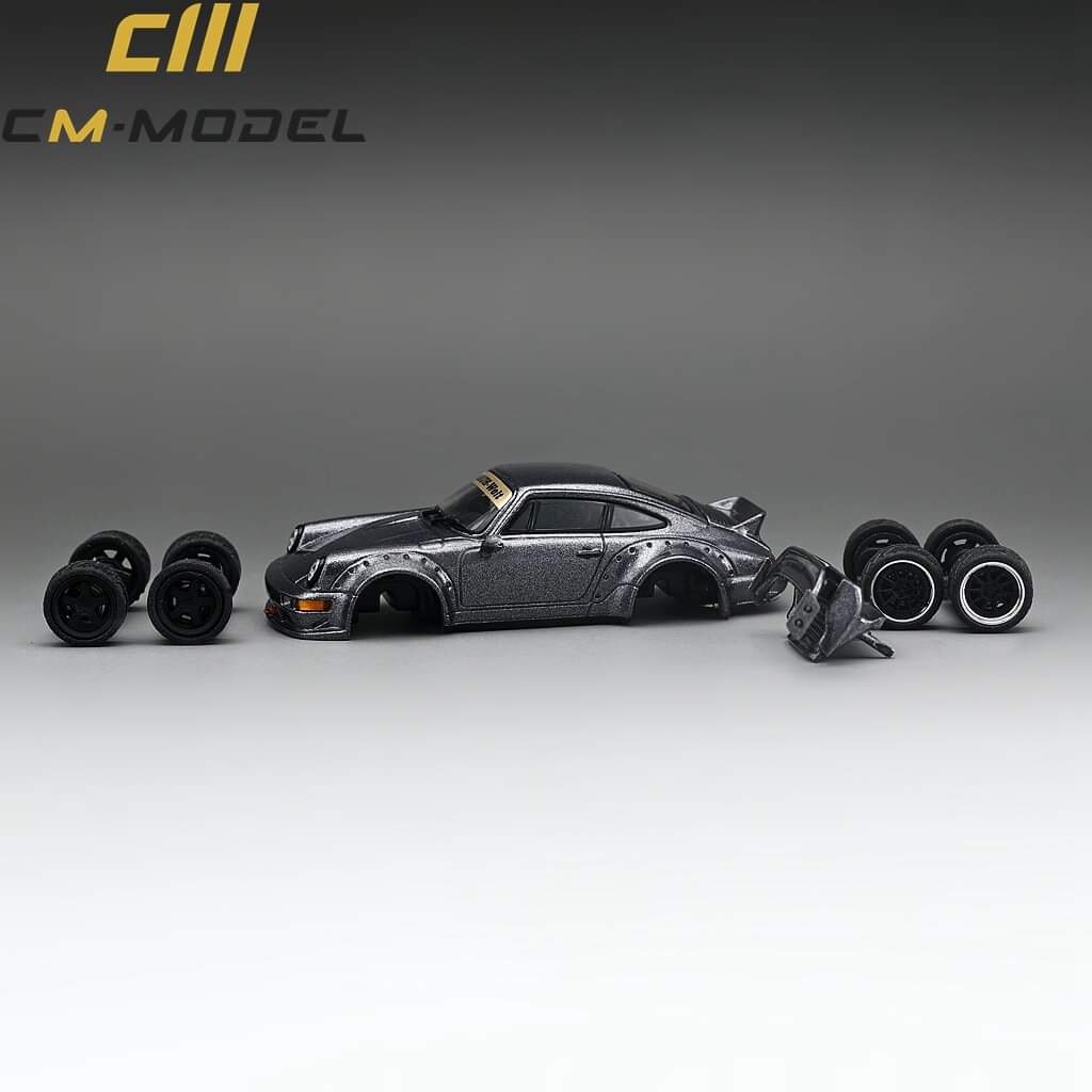 CM Model Porsche 964 Widebody Metallic Gray 1:64 – Mascar Displays