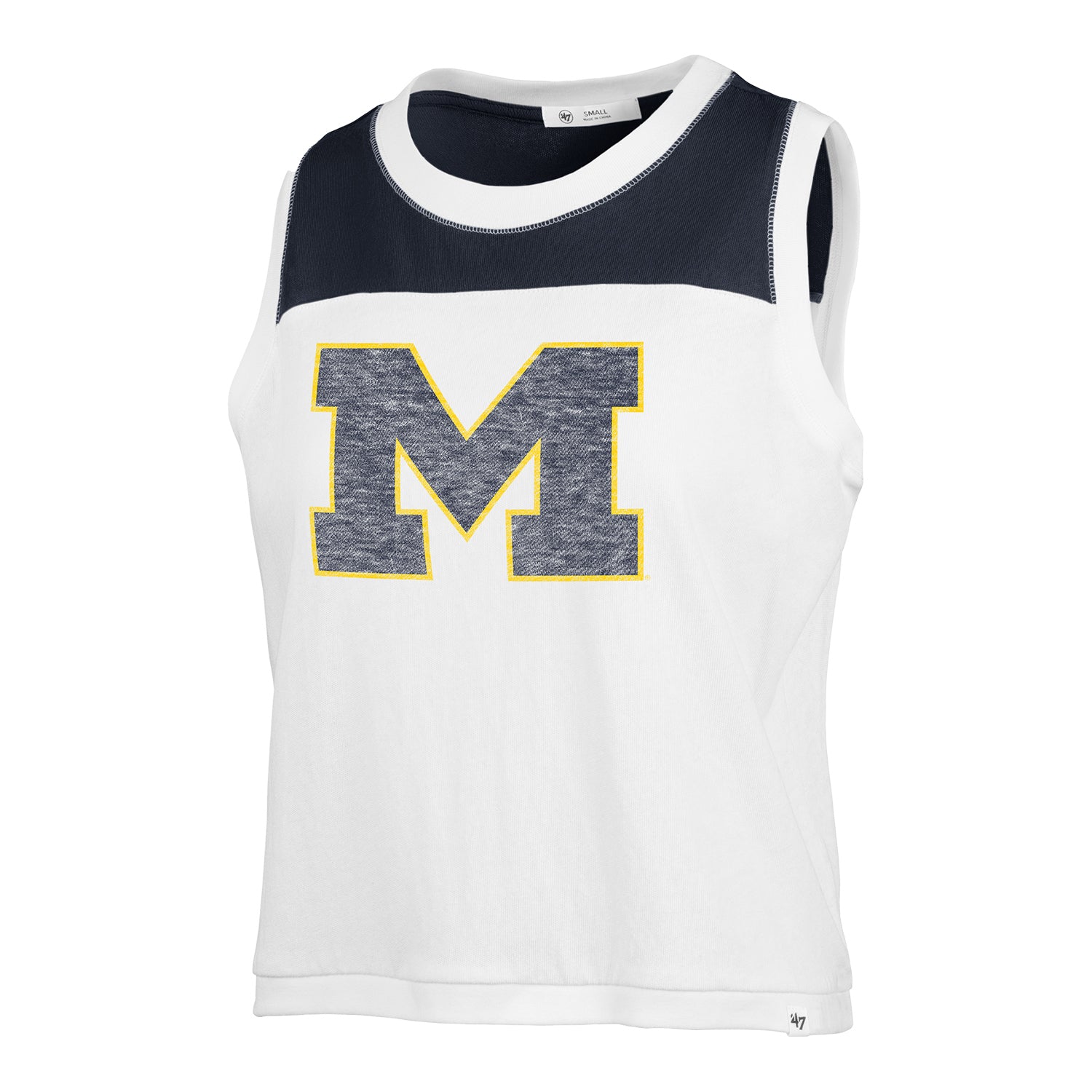 Michigan Wolverines Women's White '47 Brand Primary Logo Zoey Tank