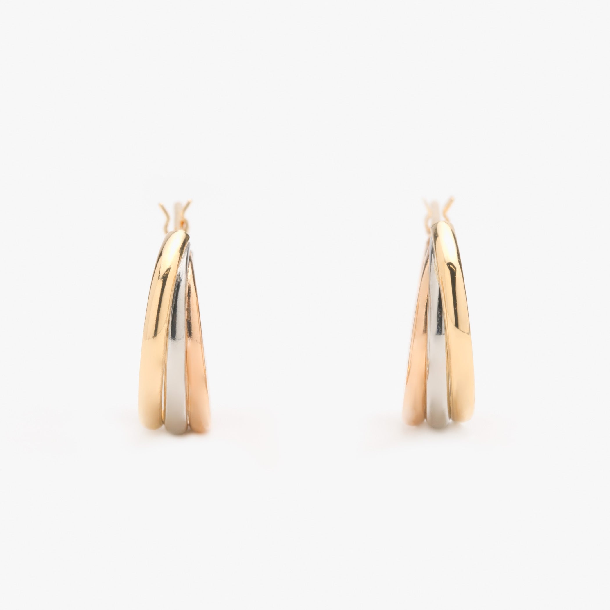 プラチナ K18 イエローゴールド/ピンクゴールド トリニティ フープ