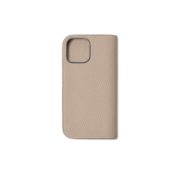 ダイアリーケース(iPhone 16) シュリンクレザー グレージュ – MINIMAL