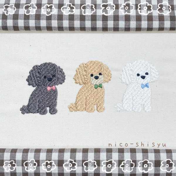 刺繍データ制作中～♪わんちゃん＆ねこちゃんその1 - ミシン刺繍