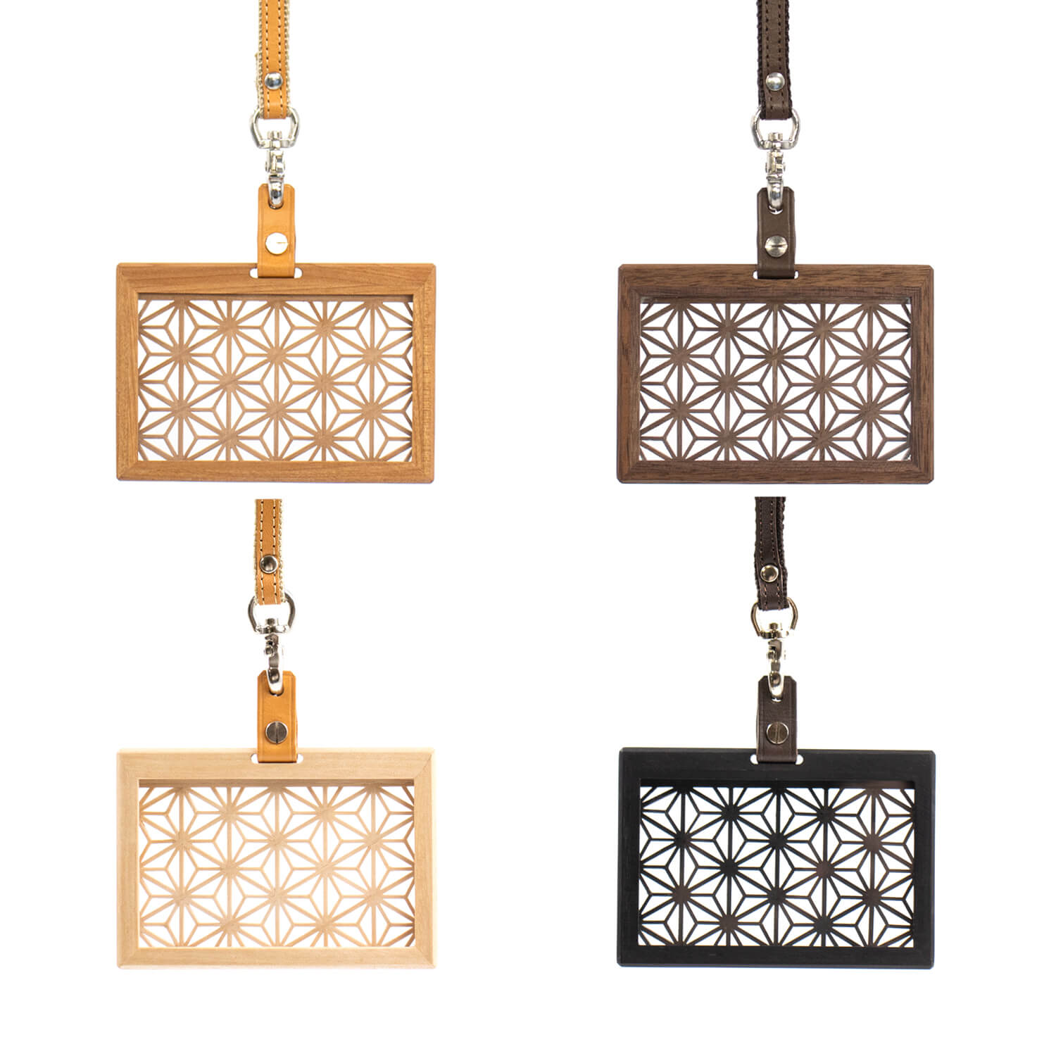 Ichie 組子細工のIDカードケース 木製 横型 カードケース IDケース