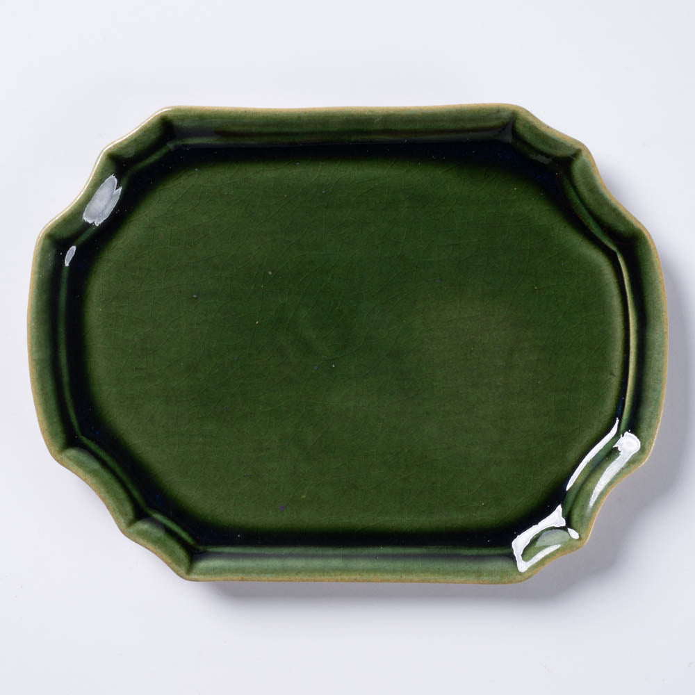 蒼雲窯 織部八角小皿 ¥3,850 大人の焼き物