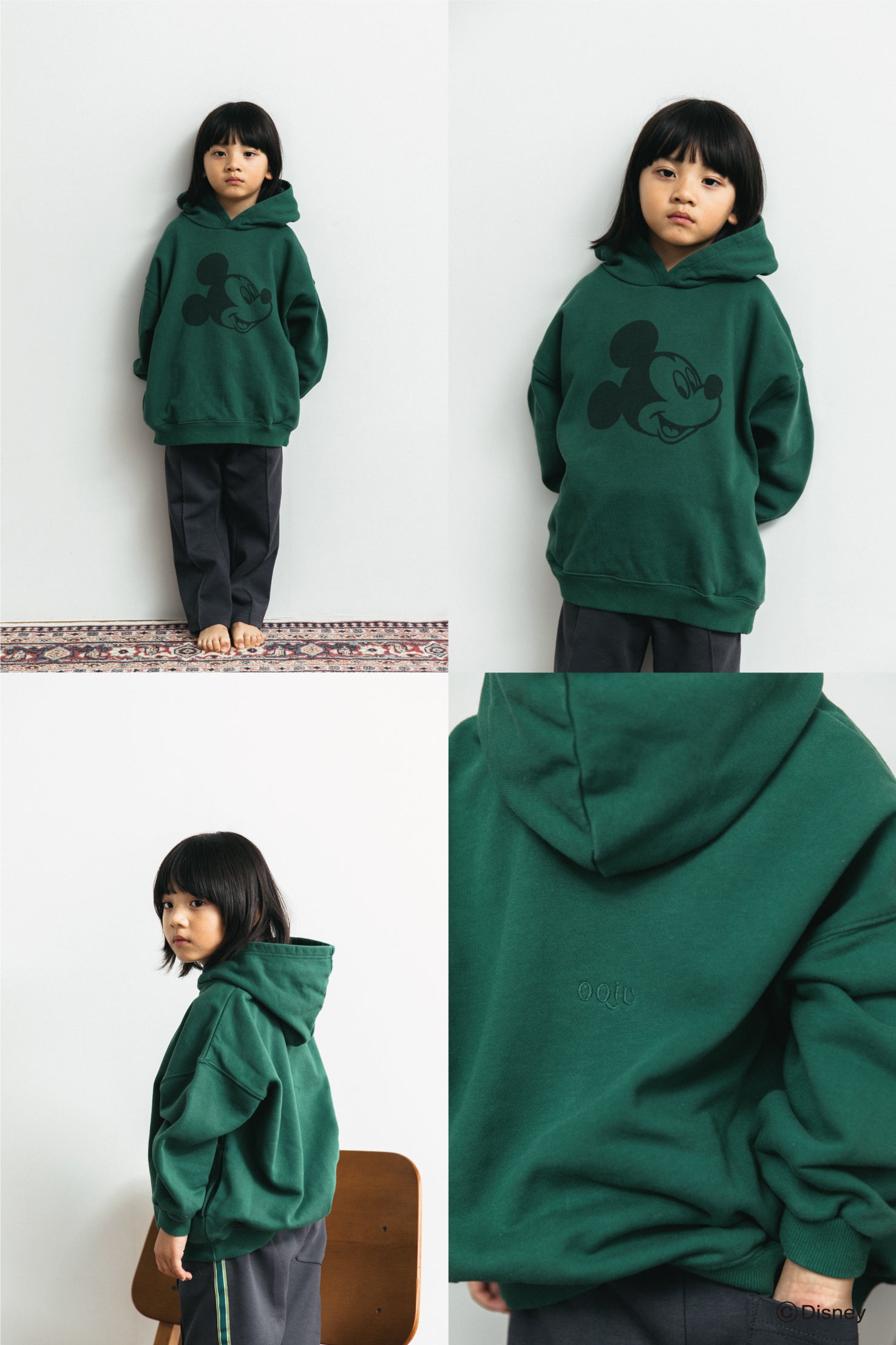 disney collection】 Mickey sweat hoodie_green – OOJU