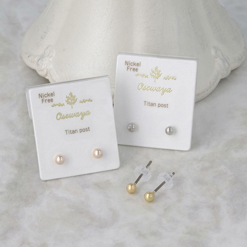 ピアス ニッケルフリー メタル ボール 3mm チタンポスト スタッド