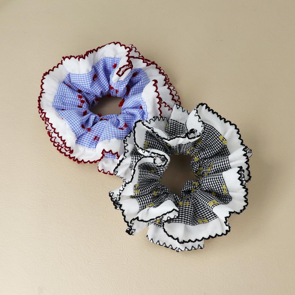 シュシュ ギンガム チェック フリル スカラップ – OSEWAYAオンラインストア