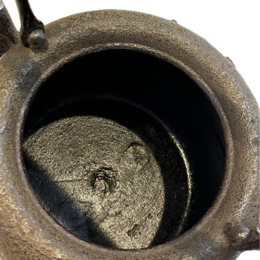 鉄瓶 南部鉄器 日本製 山形鋳物 長文堂 絶品 『雨龍（銀口・象嵌