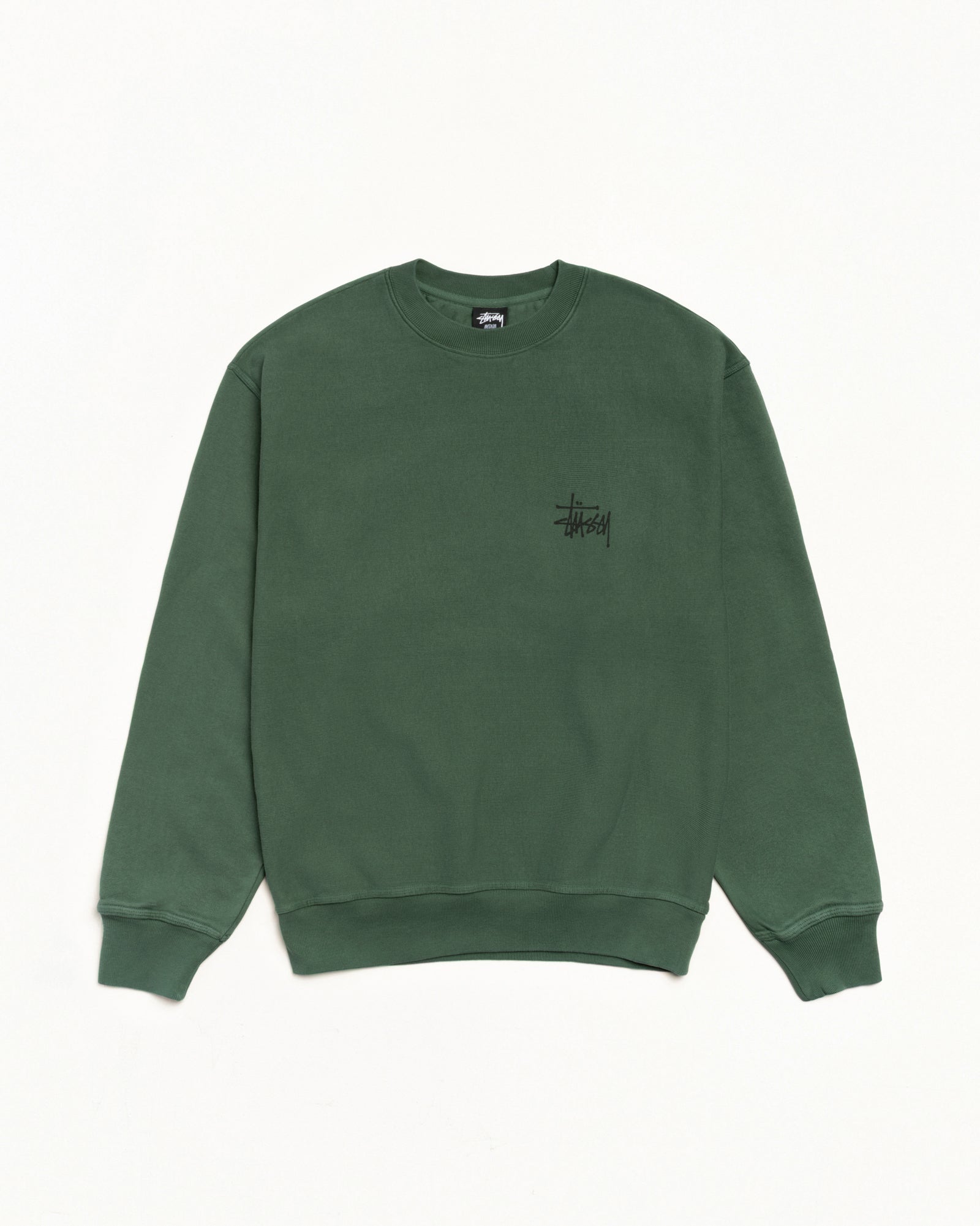 Basic Stüssy Crew Pigment Dyed – Pine | Tee & Sweats | Stüssy Canada