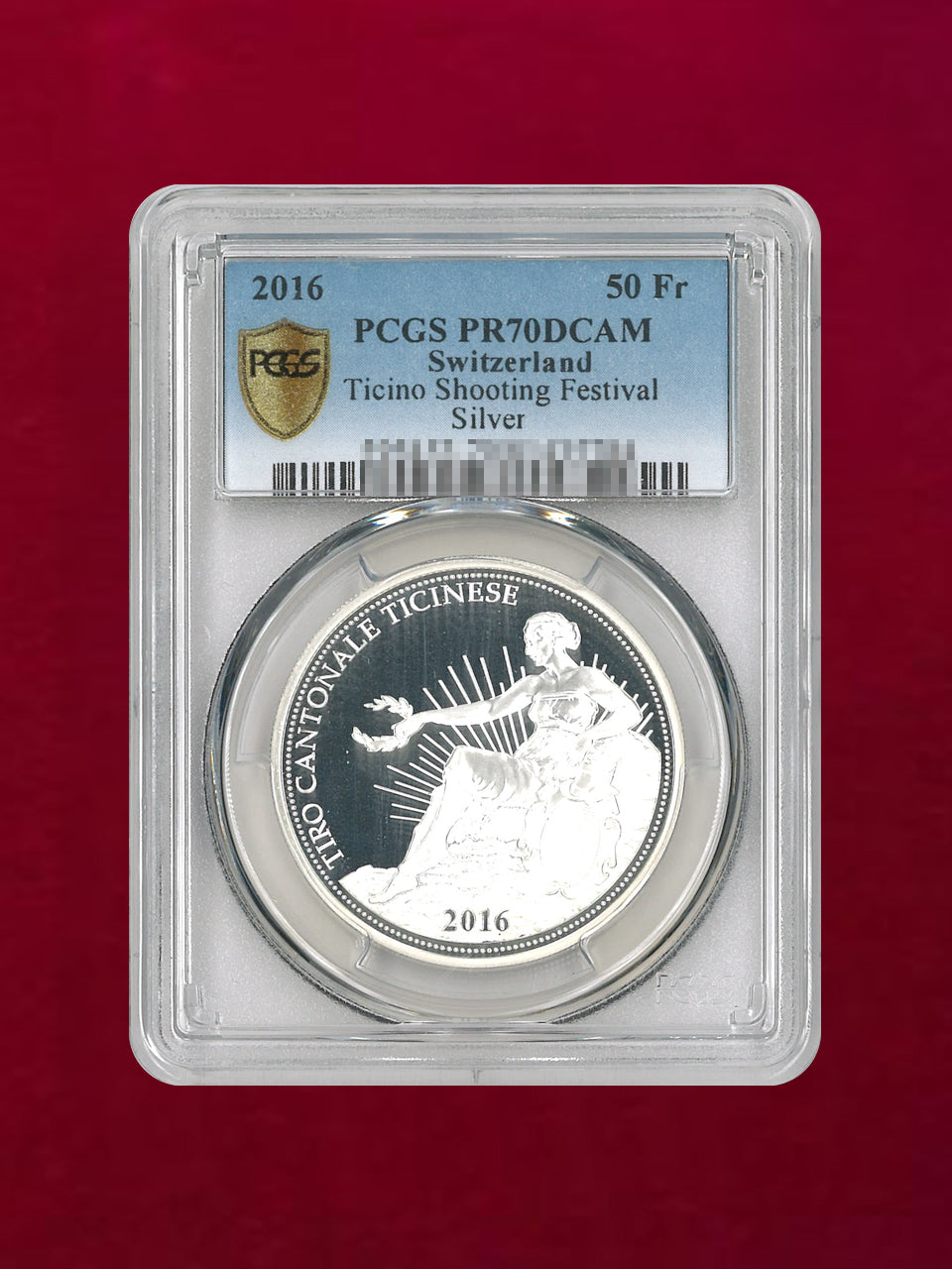 スイス】50フラン 銀貨 Tiemo Shooting Festival 2016 PCGS PR70DCAM
