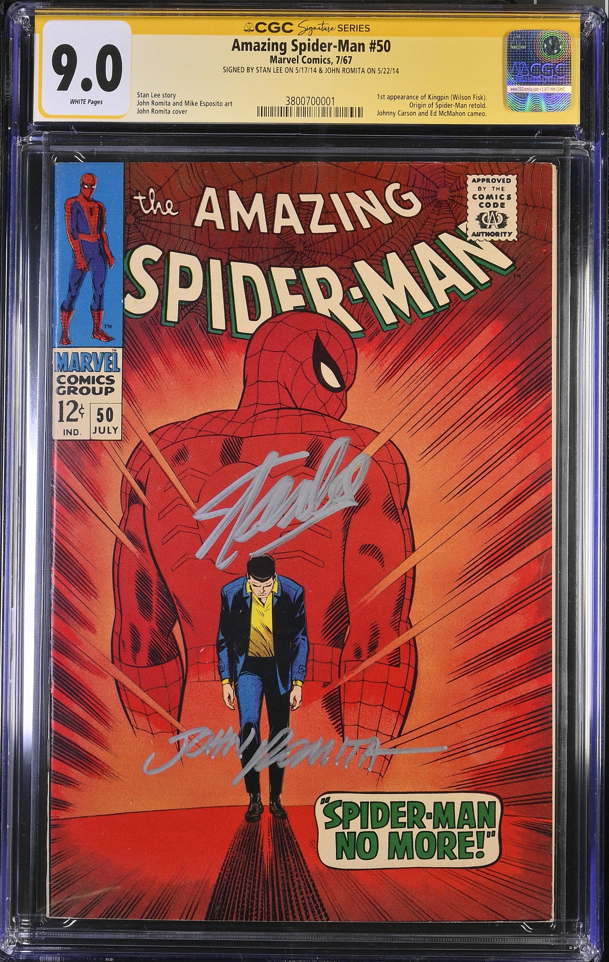 Amazing Spider-Man (1963 1st Series Marvel) # 50 CGC Signature Series