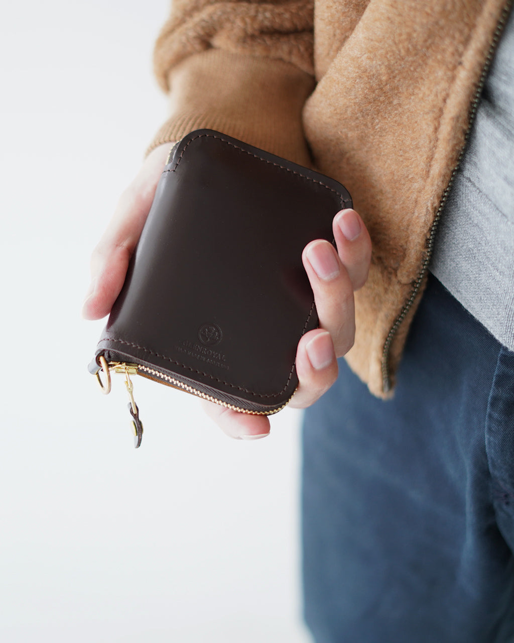 GLENROYAL 2つ折り 財布 レディース メンズ ブライドルレザー ジップ