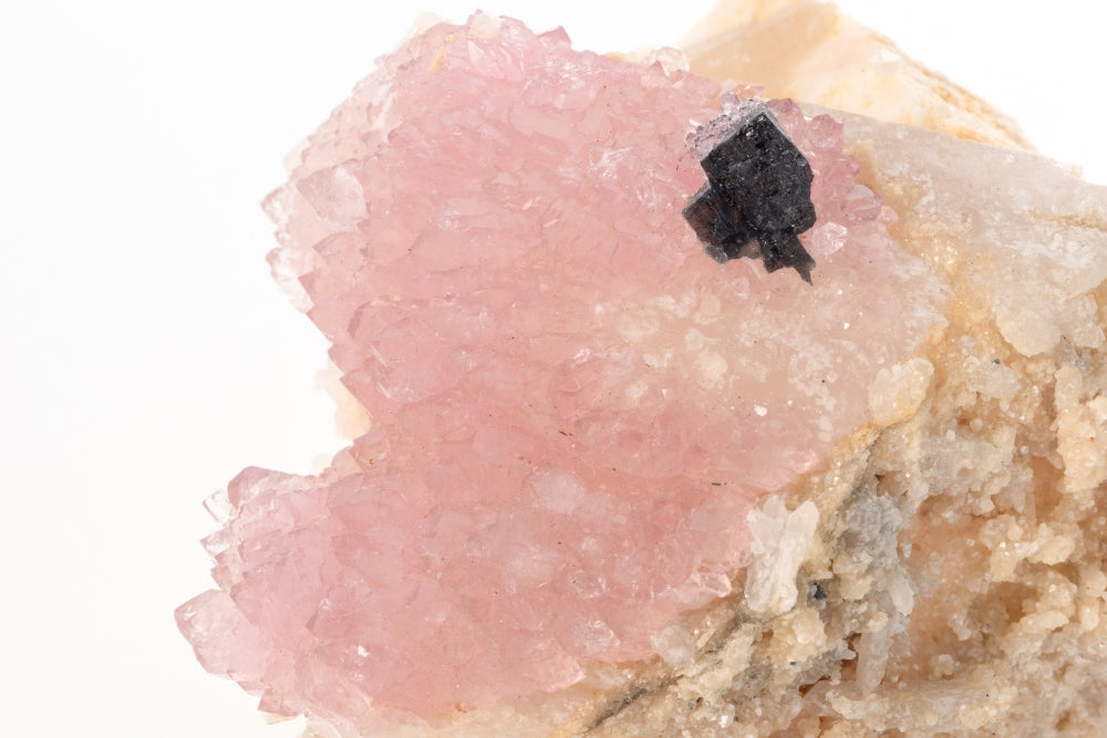 ローズクォーツとブラックトルマリンクラスター 原石_RQ004 – ゆず