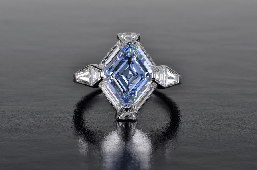 900254 - Cerro Platinum GIA Fancy Intense Blue Diamond Engagement