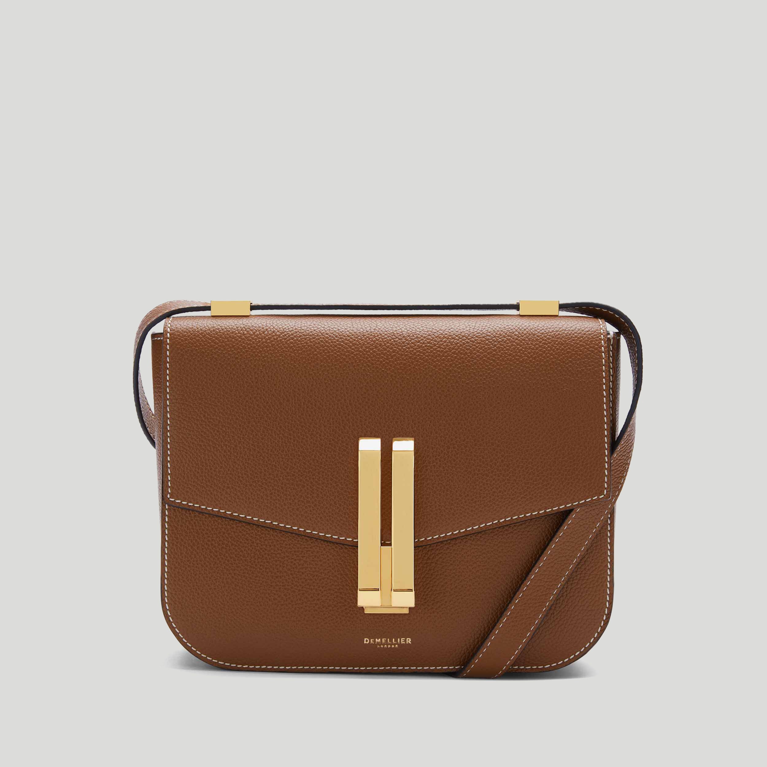 The Vancouver | Tan Small Grain Ecru Stitching | DeMellier