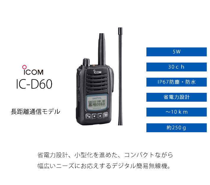 IC-D60｜無線機のレンタルならイベンティオ