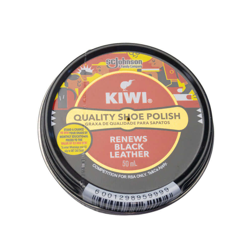 KIWI シューポリッシュ 中缶 黒｜鏡面磨き、ハイシャイン仕上げ用