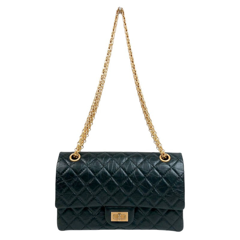 シャネル CHANEL 2.55フラップバッグ A37586 25番台 ブラック ゴールド