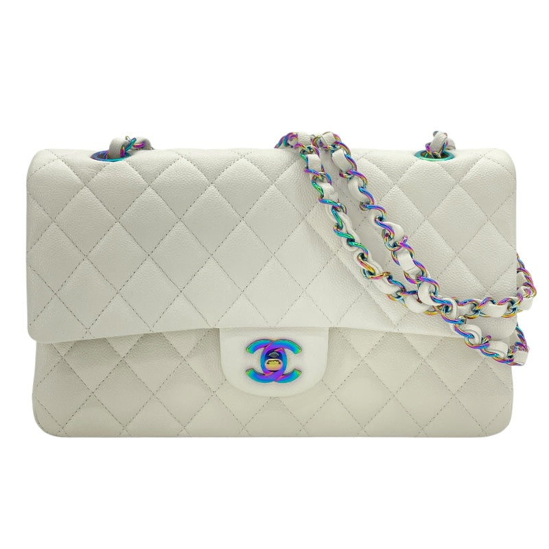 シャネル CHANEL マトラッセ25 A01112 ホワイト レインボー金具