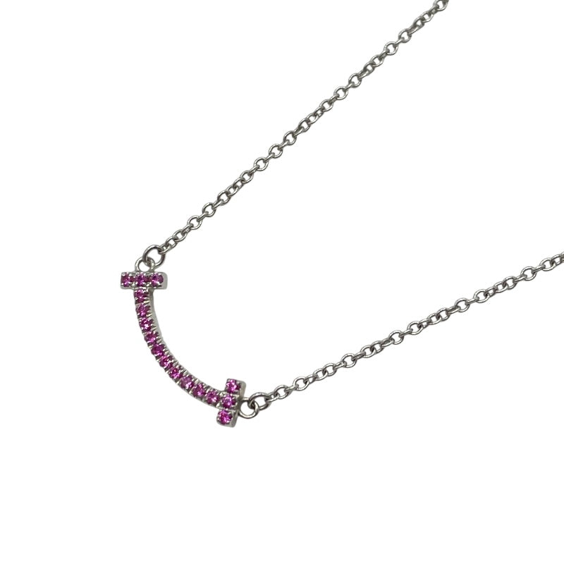 ティファニー TIFFANY＆CO Tスマイルピンクサファイアネックレスミニ