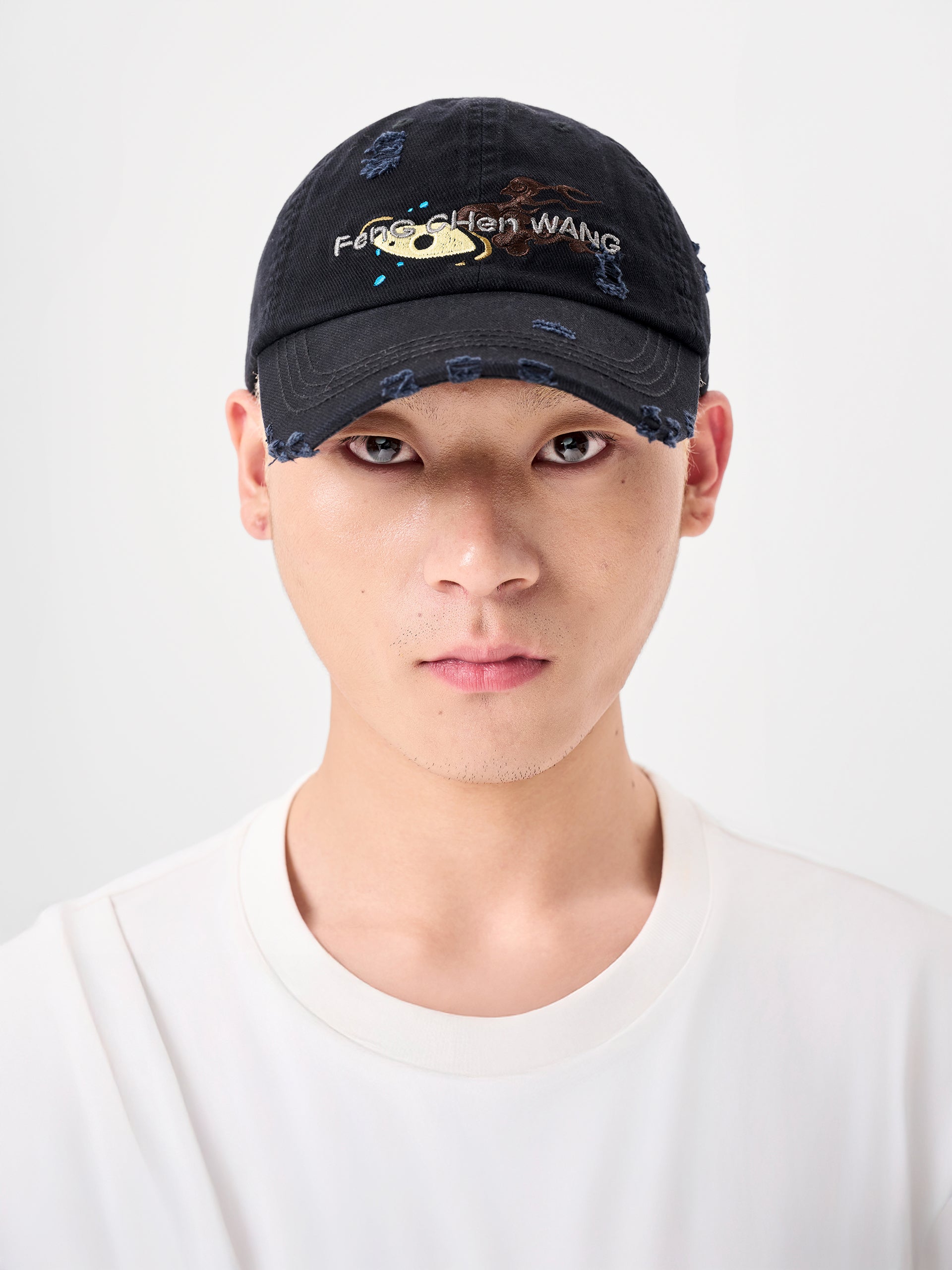 ABSTRACT EMBROIDERED BASEBALL CAP – Feng Chen Wang