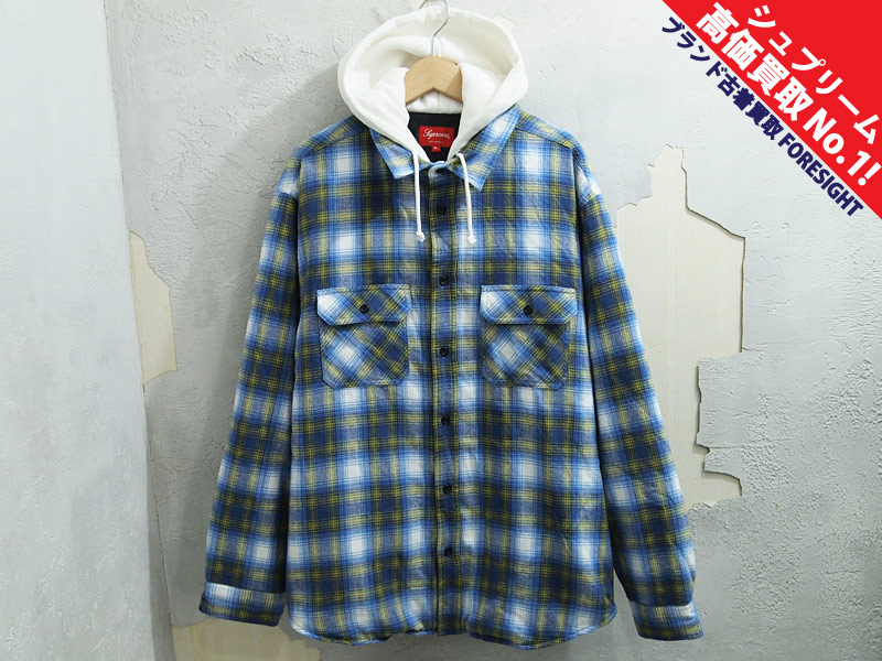 Supreme 'Hooded Flannel Zip Up Shirt'フーデッド フランネル ジップ