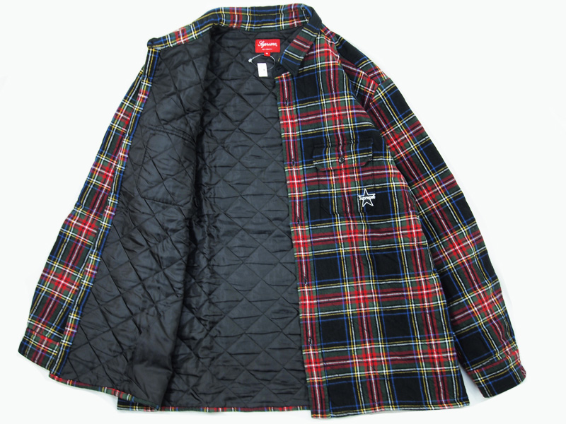 Supreme 'Quilted Plaid Flannel Shirt'キルティング フランネルシャツ