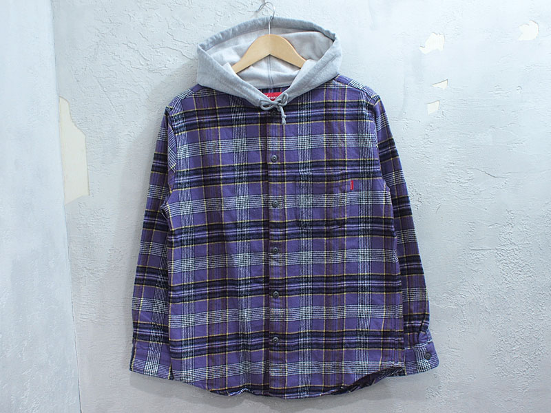 Supreme 'Hooded Plaid Flannel Shirt'フーデッド プレイド フランネル