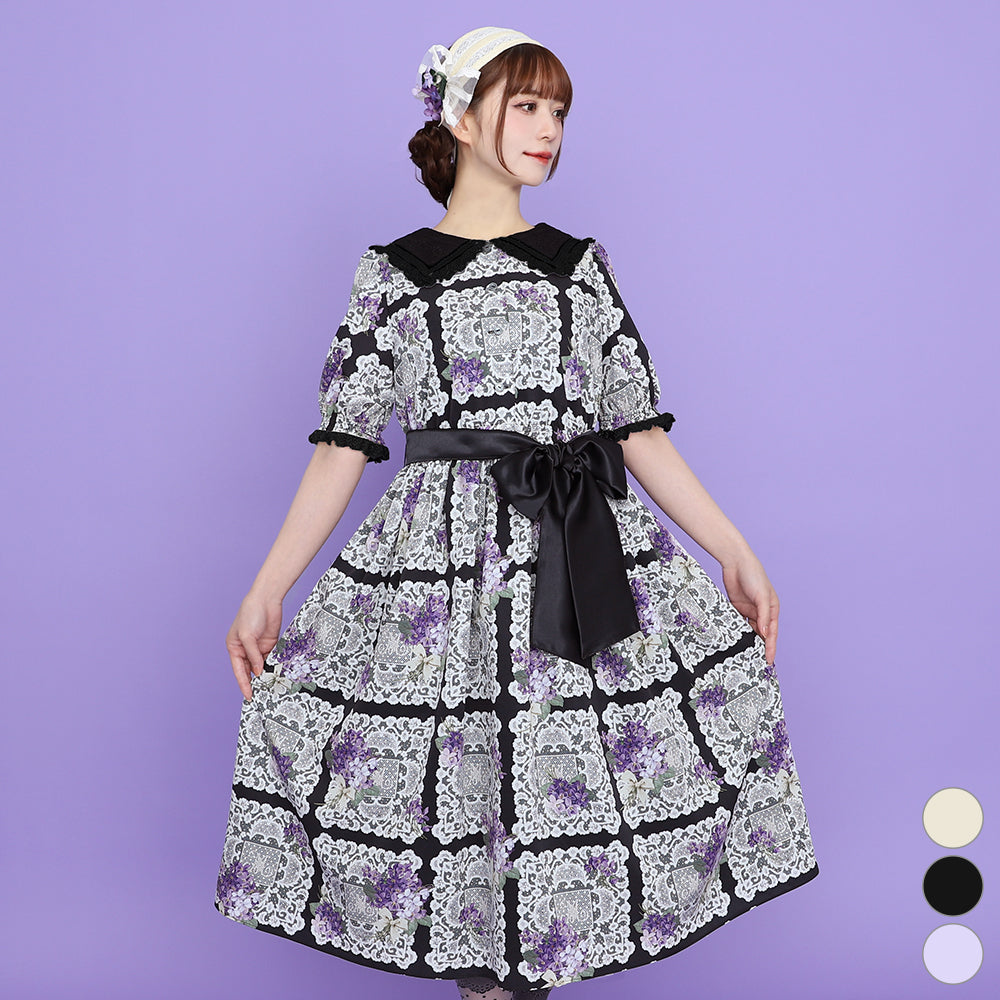 Violet laceスクエアカラーワンピース-Melody BasKet(メロディー