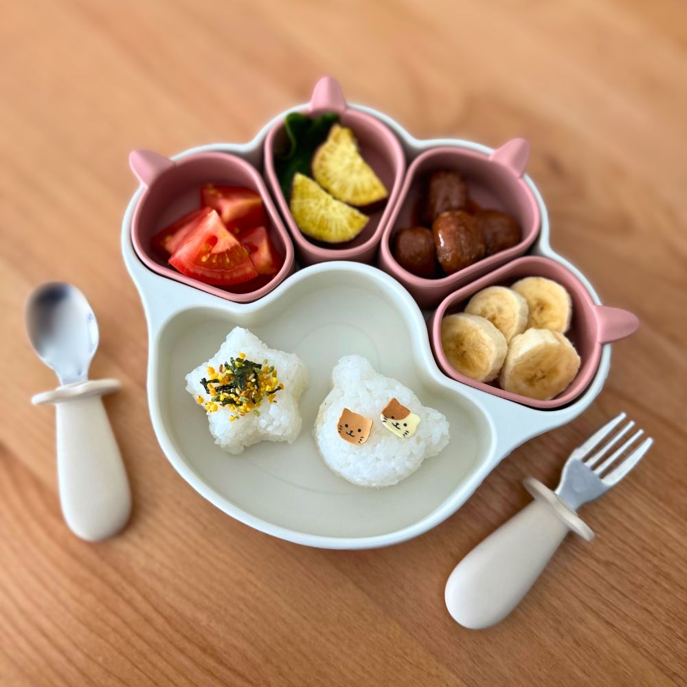 キッズキャットプレート ひっくり返らない ベビー食器 離乳食プレート