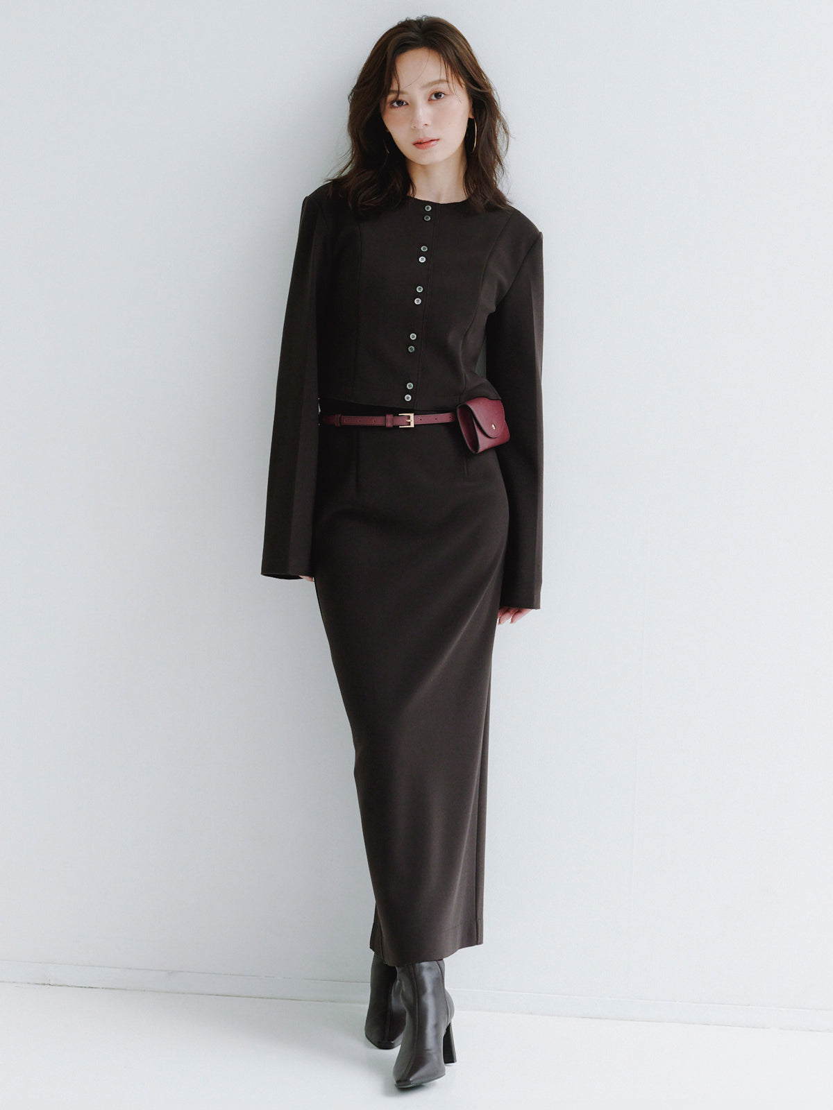 カットジョーゼットタイトスカート