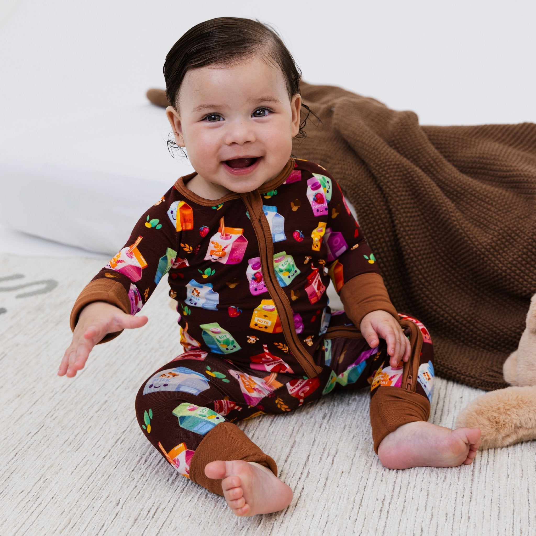 All The Milks! Convertible Romper | Bamboo Baby Pajamas | Bam & Stitch