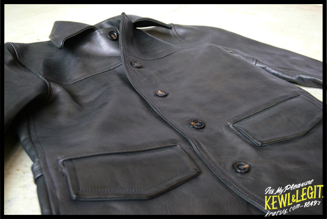 GANGSTERVILLE 30'S CAR COAT - COW HIDE - レザーカーコート