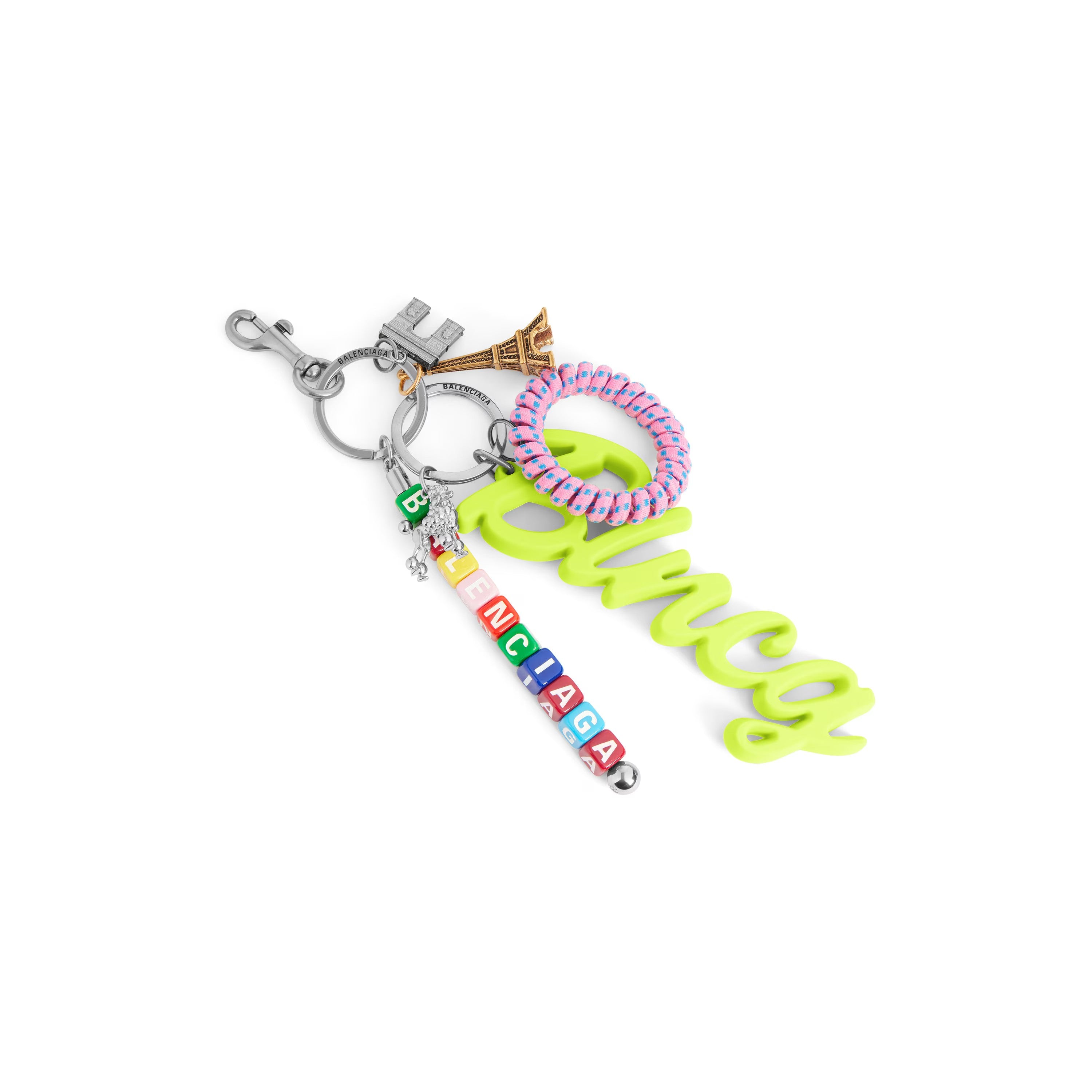 正規品・送料無料】BALENCIAGA / CHARMS LOGO KEYCHAIN (LIME