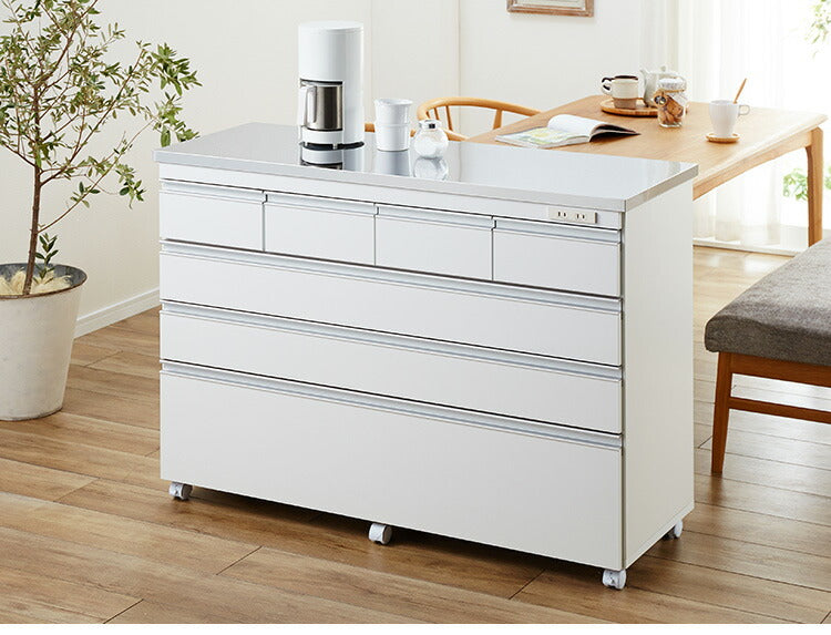 キッチンカウンター 間仕切り ステンレス天板 幅120 完成品 国産 背面