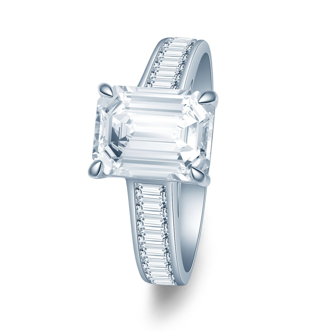 エメラルドカット バゲットカット レールアーム リング RI467 – Brillar