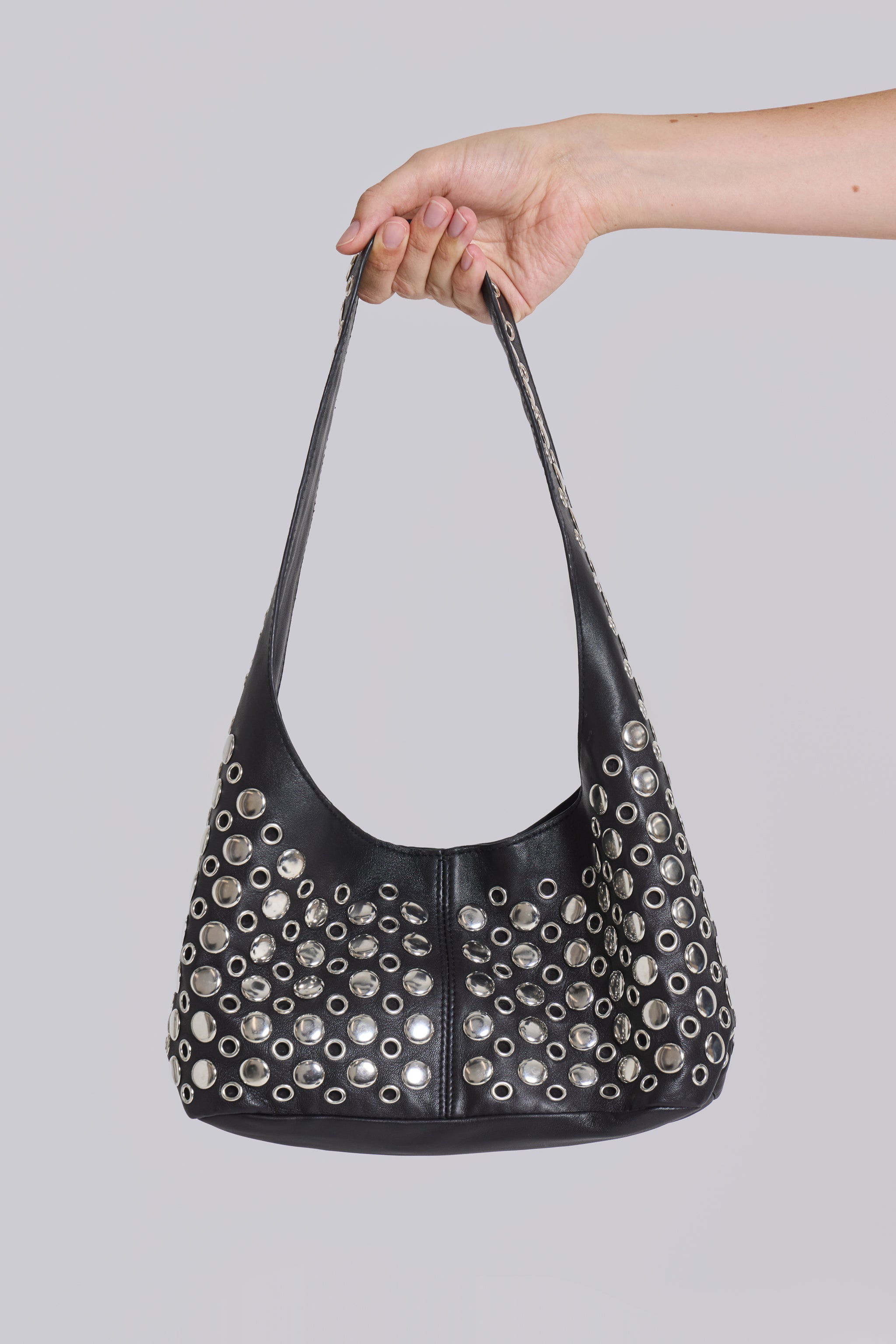 Osmium Studded Leather Bag in Black | Jaded London | Clothing