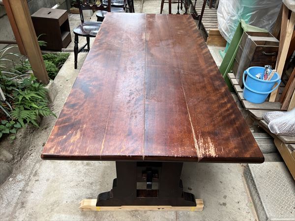 事例紹介(83) 松本民芸家具C型食卓と椅子の修理 | 家具修理、レストア