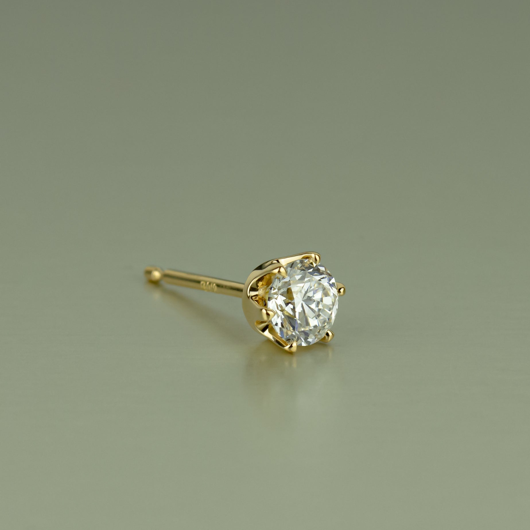 ラボグロウンダイヤモンド 0.5カラット ピアス イエローゴールド