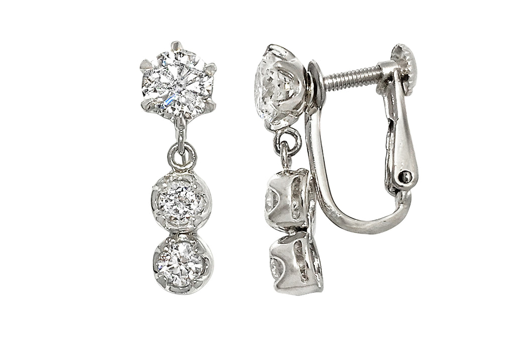 Diamond Pt900ダイヤモンドイヤリング (NO.129121) – JEX宝石