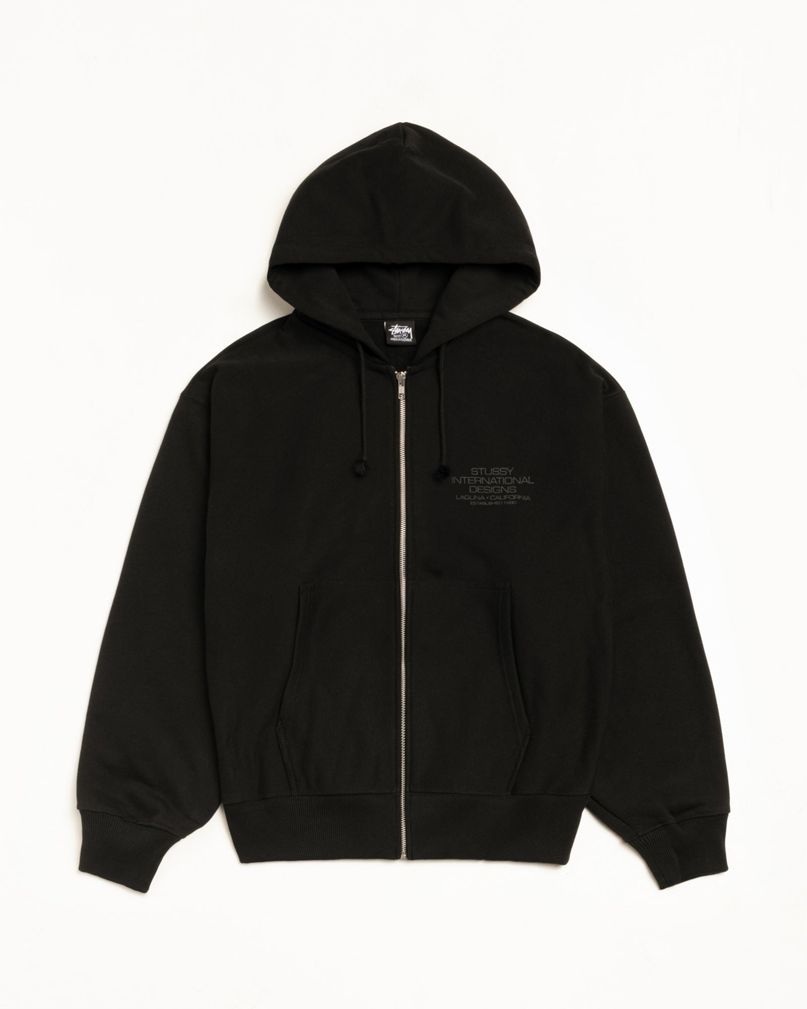 International Designs Zip Hoodie – Black | Sweats | Stüssy Japan