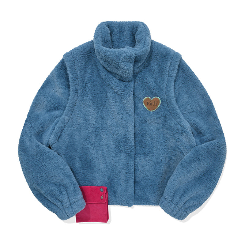 ポケット2ウェイクロップファージャケット【ブルー】