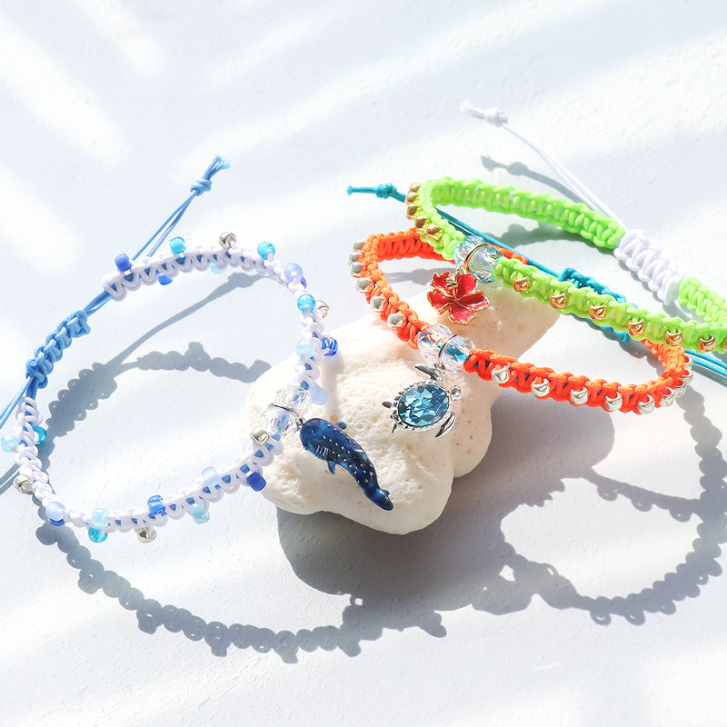 レシピNo.KR1211 マリンチャームの平編みブレスレット2種 – 貴和製作所