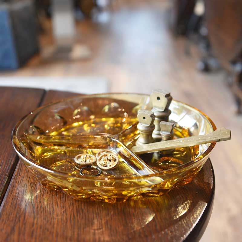 アンバーカラーのヴィンテージガラストレイ/ GLS-38 – 神戸