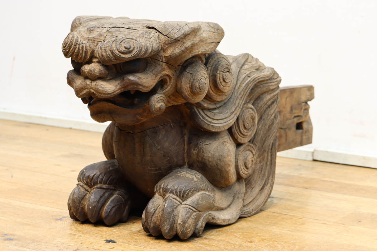 勇ましく重厚な佇まいの獅子の木鼻 DC6860 – 古福庵 [ KOFUKUAN