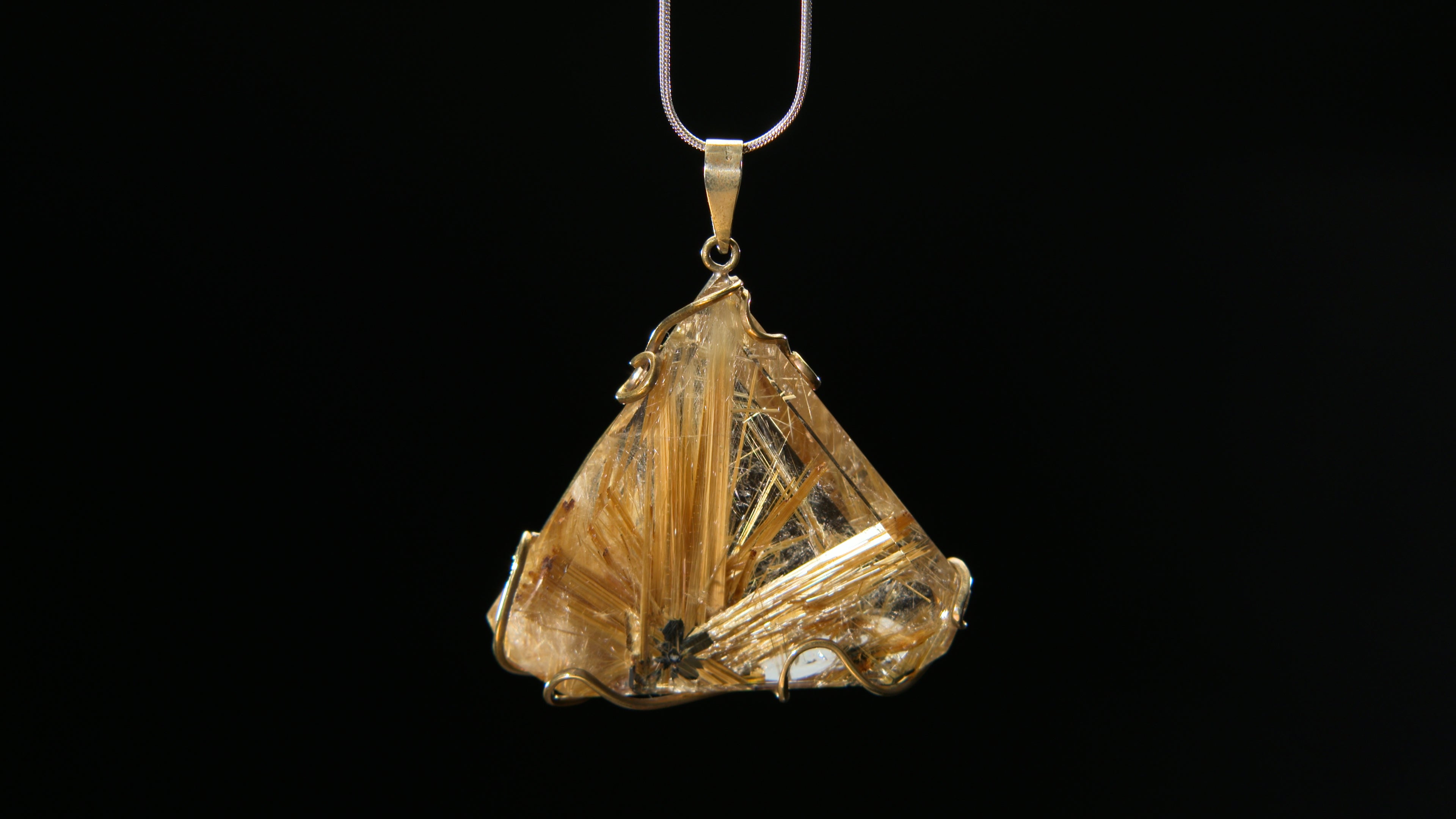 一点物】タイチンルチルクォーツ ペンダント｜ゴールドルチル 天然水晶